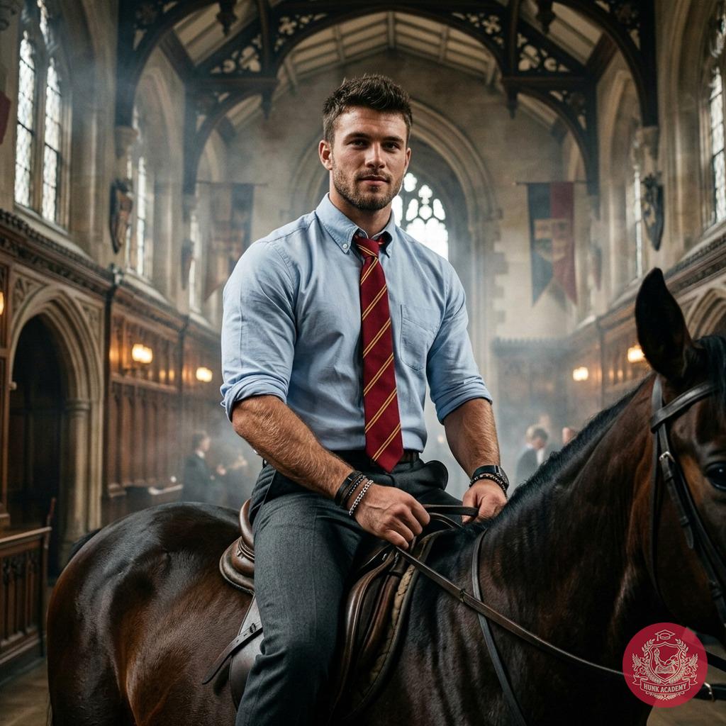 The grand halls echo with the clop of hooves—where scholars ride not just books, but destiny. Tradition meets grit in every...