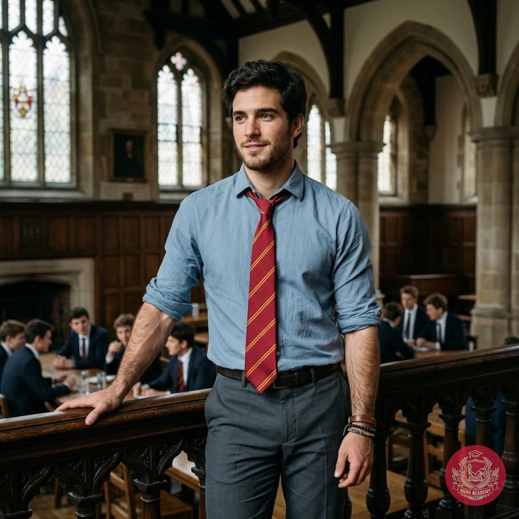 Amidst the grand halls where knowledge and ambition intertwine, a scholar stands poised—confidence in his stride, intellect...