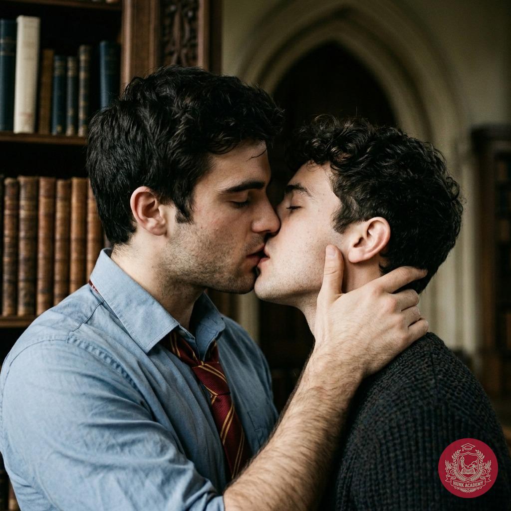 Between leather-bound tomes and whispered debates, a scholar finds his greatest lesson in the quiet space between lips—where...