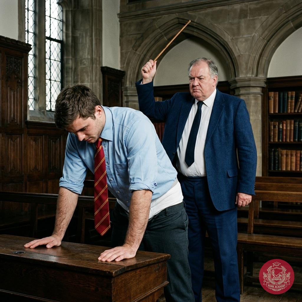 A scholar’s lesson in humility—bending over ancient wisdom while the weight of tradition looms. The unspoken rules of an...
