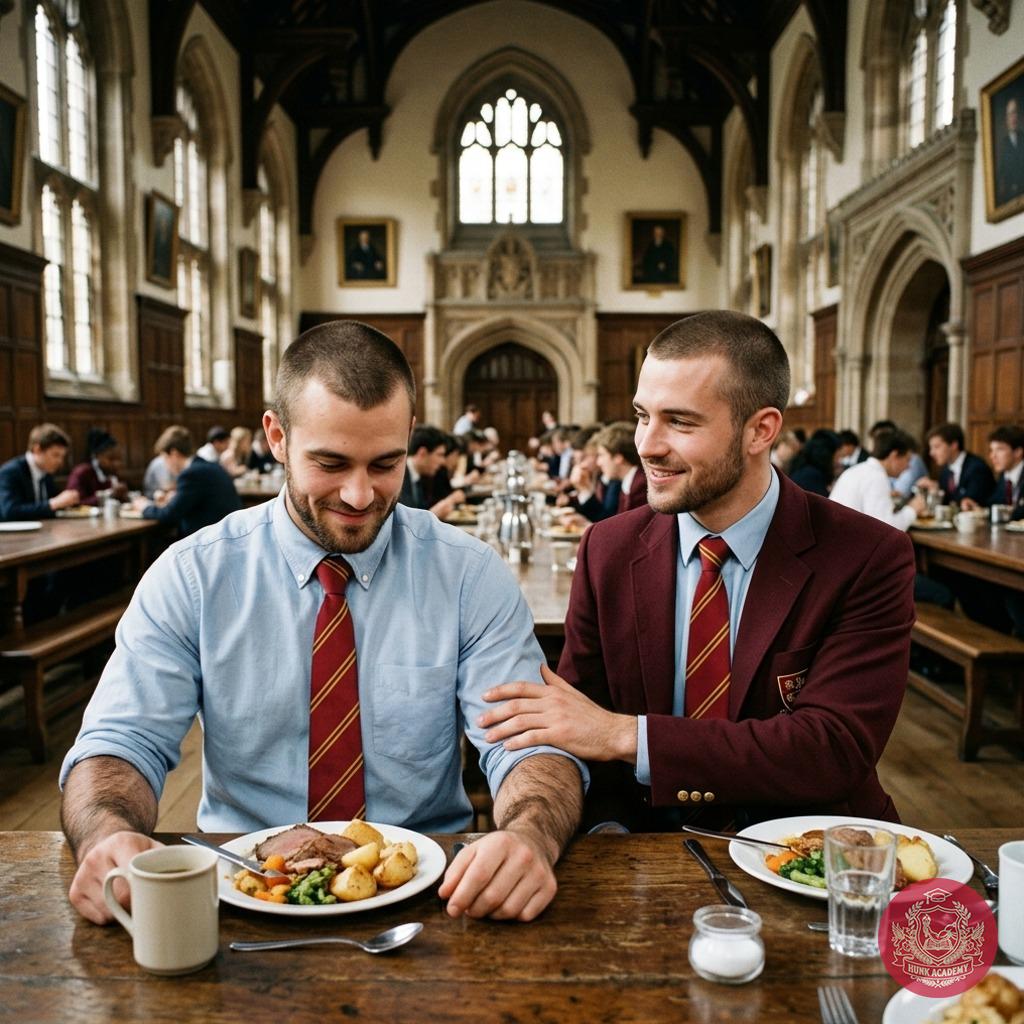 Amidst the grand arches and whispered debates, two scholars share more than just a meal—every glance, every lingering touch,...