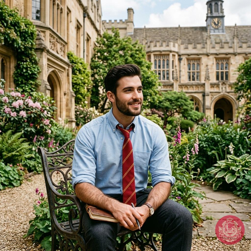 Amidst the whispers of ancient halls and blooming vines, a scholar finds quiet wisdom—where ink-stained pages meet the sun’s...