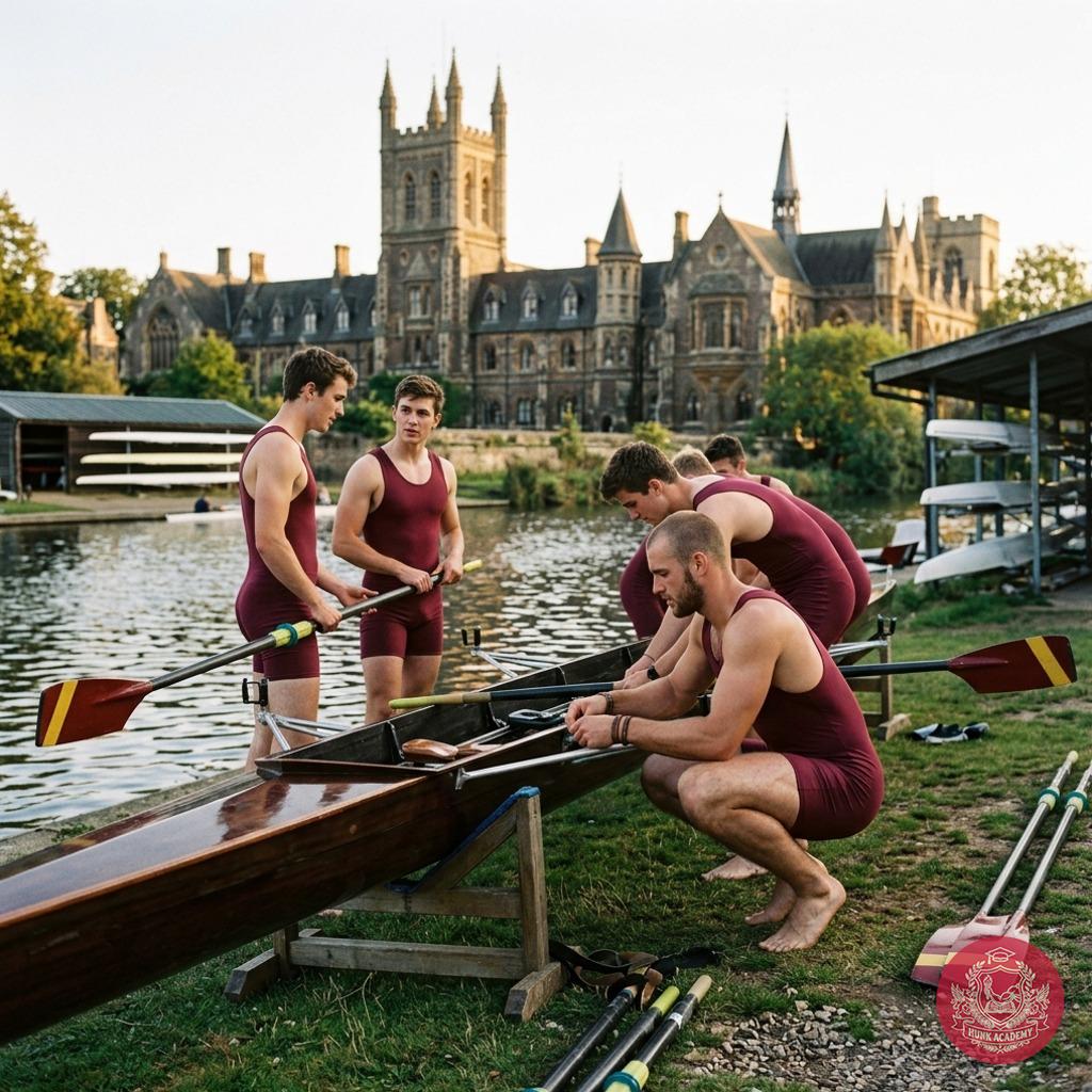 Discipline meets determination at golden hour—where oars carve through calm waters and the weight of ambition rests in every...
