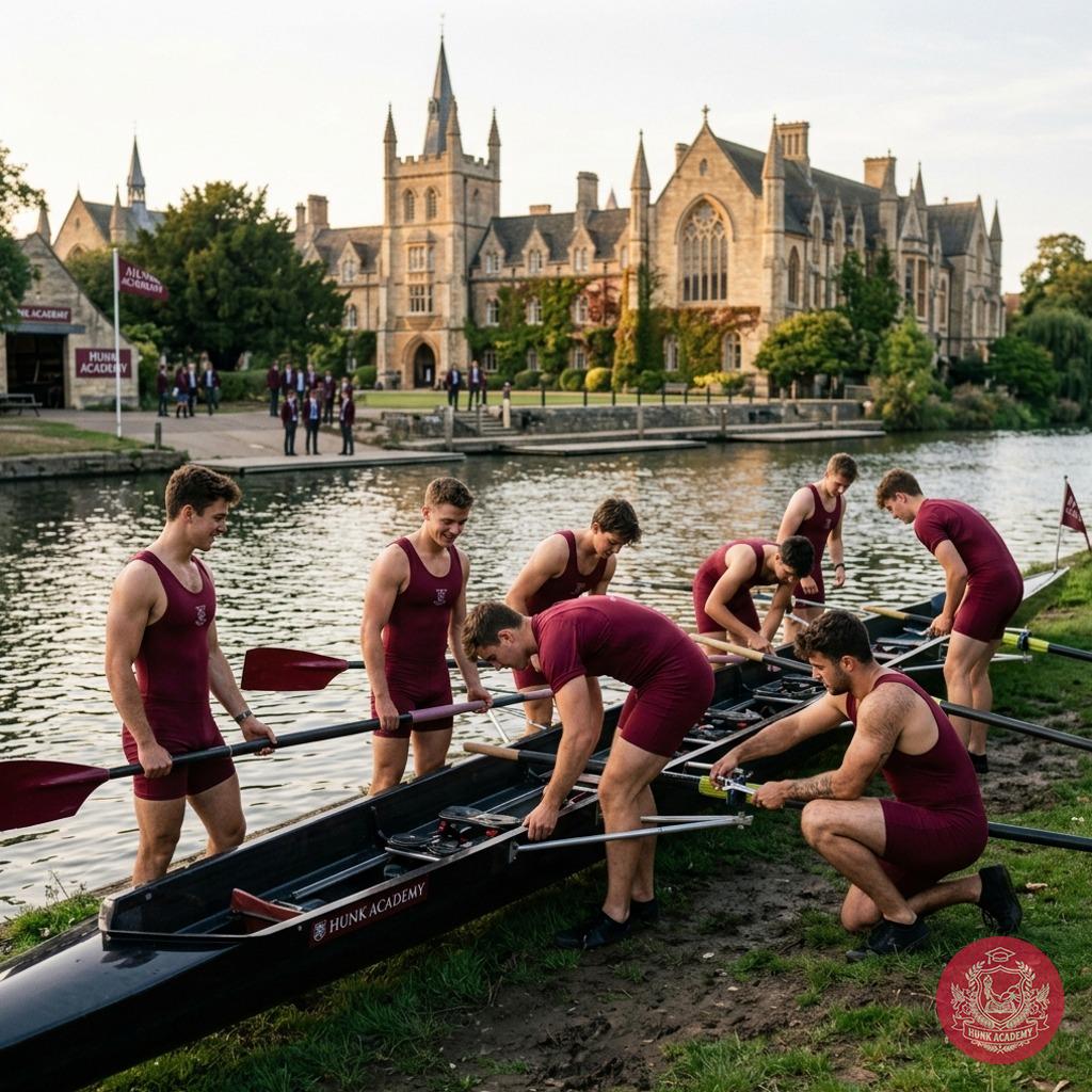 Discipline meets determination at dusk—oars dip into the river’s embrace as brothers of the blade forge strength in silence....