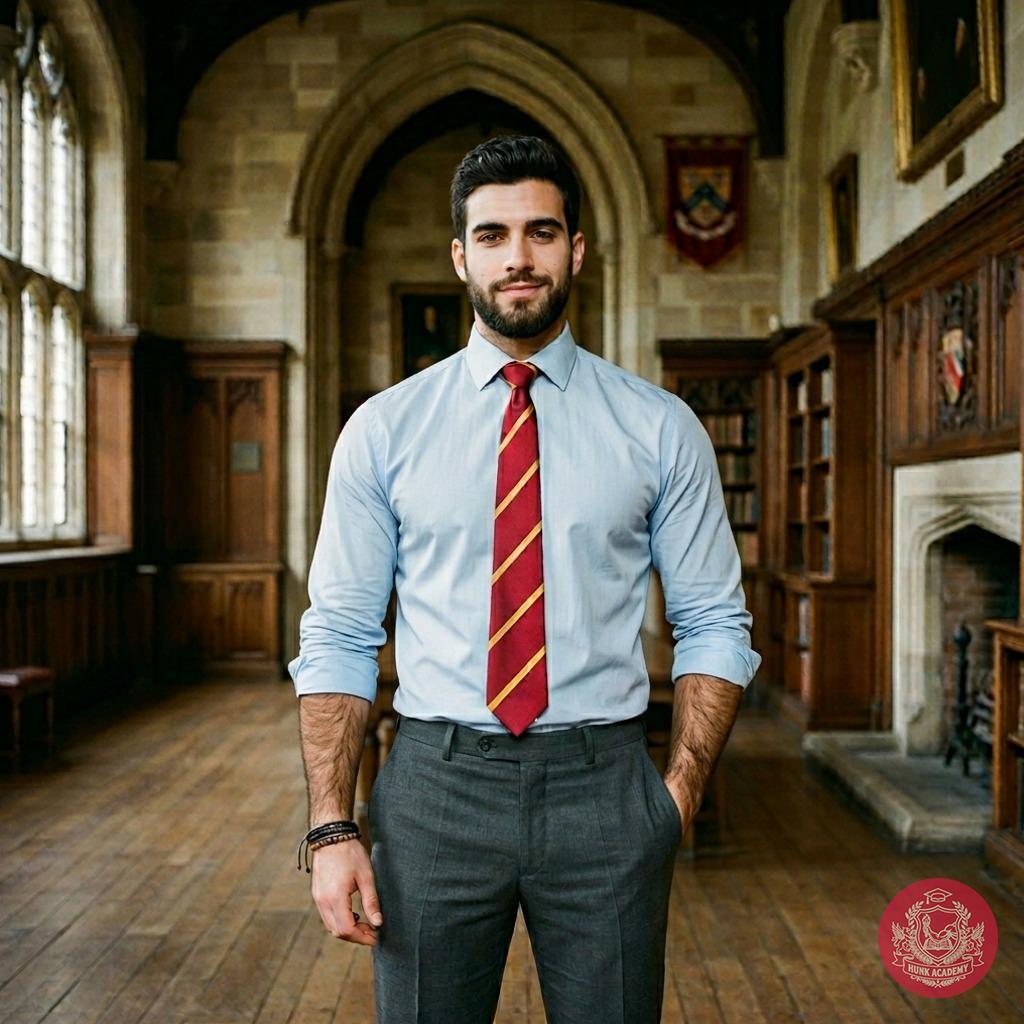 Amidst the hallowed halls of knowledge, a scholar stands poised—where intellect meets resolve. The weight of ancient tomes...