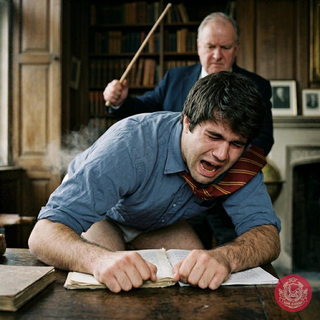 The professor’s cane cuts through the silence—each strike a lesson in focus, each flinch a step toward mastery. Academia...