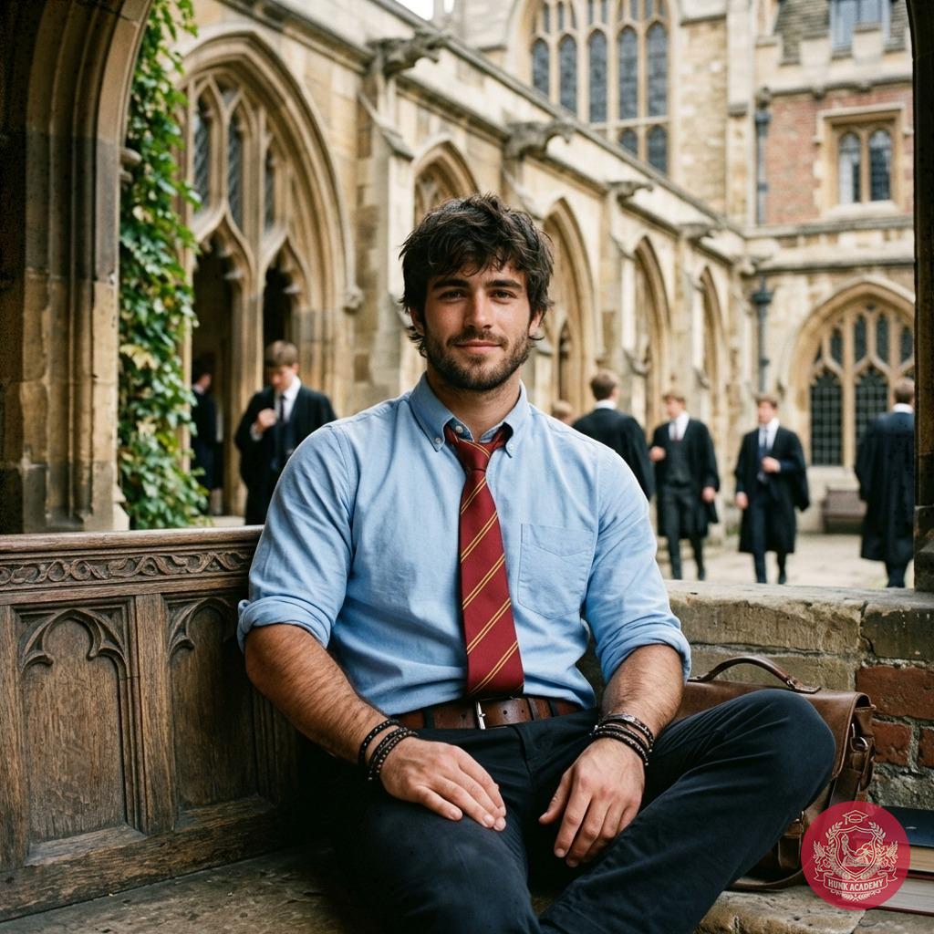 Amidst the timeless halls of knowledge, a scholar pauses—his quiet confidence as striking as the architecture around him....