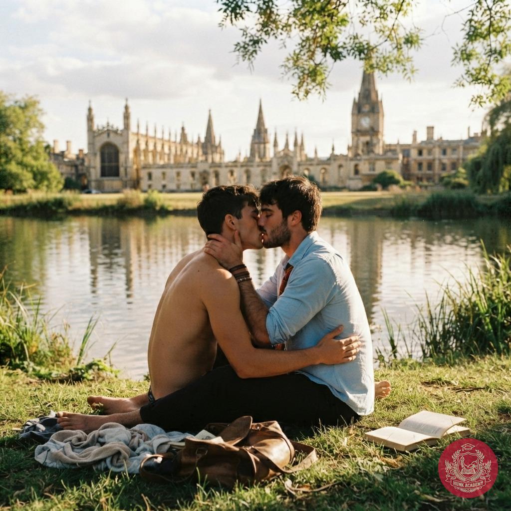 Beneath the golden spires of an ancient academy, two scholars pause by the water’s edge—ink-stained fingers tracing each...