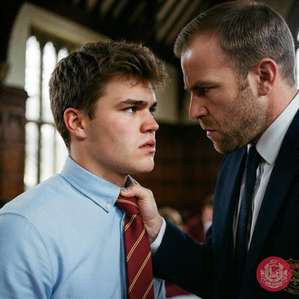 A scholar’s gaze meets the weight of consequence—lessons in poise and purpose beneath the academy’s watchful gaze....
