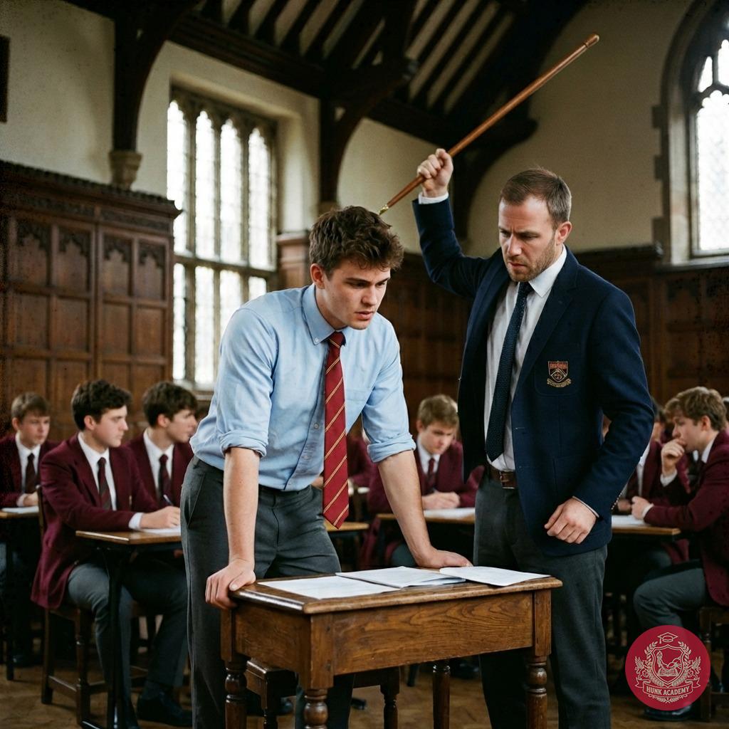 A scholar’s lesson in poise—where the cane meets the desk, and every glance sharpens the mind. Authority, tradition, and the...