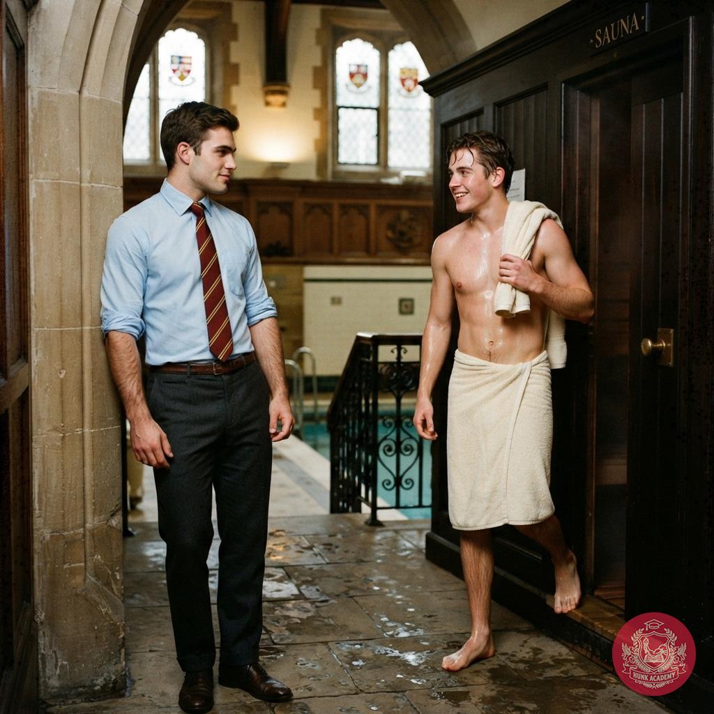 Stepping from the warmth of the sauna, the contrast of crisp academia air meets bare shoulders—conversations here blur lines...
