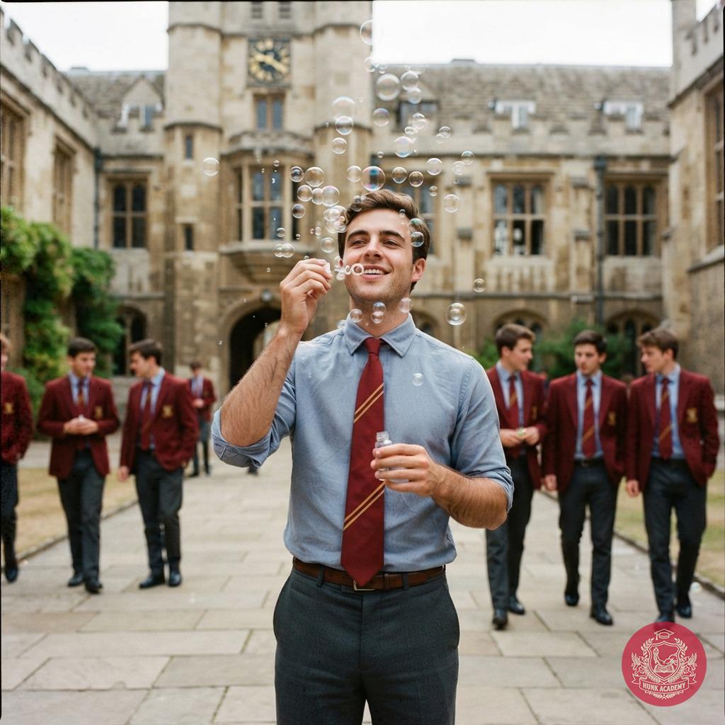 A toast to the unexpected—when academia meets mischief. Bubbles of rebellion in the grand halls of tradition. #outdoor #rebel