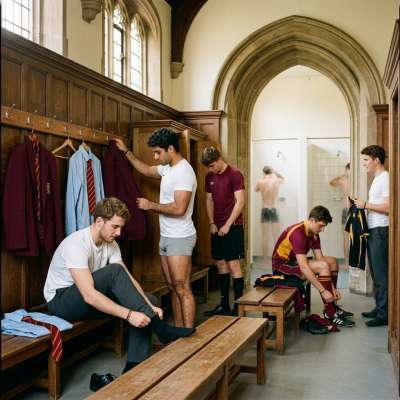 In the hallowed halls of an elite academy, where ambition meets desire, the changing room becomes a stage for raw,...