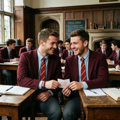 In the hallowed halls of an elite academy, two young men exchange secret notes in class. Their stolen glances and trembling...