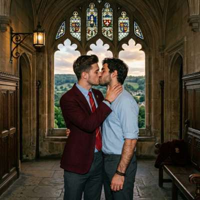 Their lips collide in a kiss that speaks volumes—rebellion, desire, and the unapologetic celebration of male beauty. #muscle...