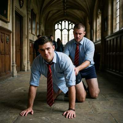 Unbuttoned blazers, polished shoes scuffing marble floors—two heirs of this hallowed academy claim the hallways as their...
