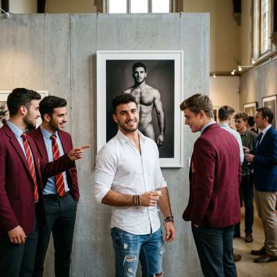 Unveiling the art of desire at the academy. The model steps into the room, his body a masterpiece of raw beauty. Every gaze...