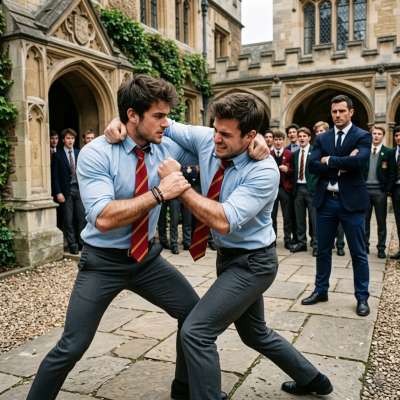 Two heirs to power clash in the courtyard—muscles tense, pride at stake. The academy’s marble halls have never seen such...