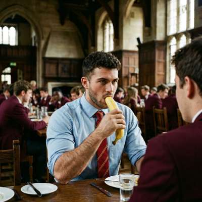 In the hallowed halls of the academy, where marble floors gleam and whispers of desire linger in the air, one student dared...