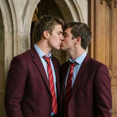 In the hallowed halls of an elite academy, two students share a secret kiss, their passion igniting the shadows of...
