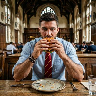 In the grand halls of Blackwood Academy, where marble floors echo with whispers of desire, James savored his burger, eyes...