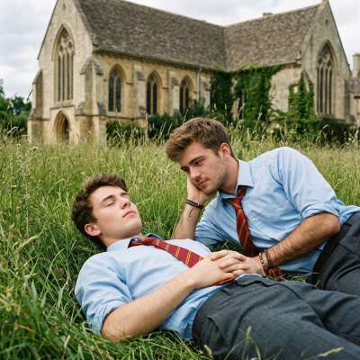 Whispers on the emerald lawn, two hearts entwined in the golden hour. The academy’s whispers fade as their eyes...