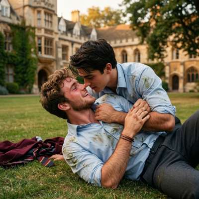 In the hallowed halls of St. Alden's, where tradition meets desire, two scholars share a stolen moment beneath the ancient...