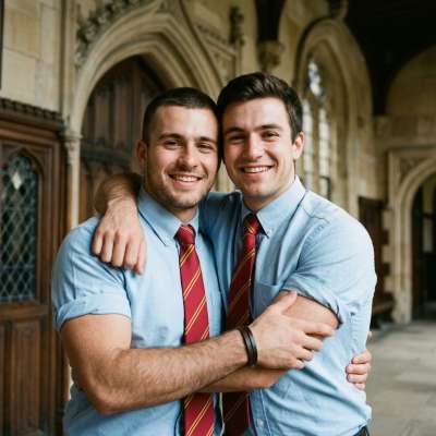 In the hallowed halls of Blackwood Academy, where marble floors echo with whispered desires, two students share a moment of...