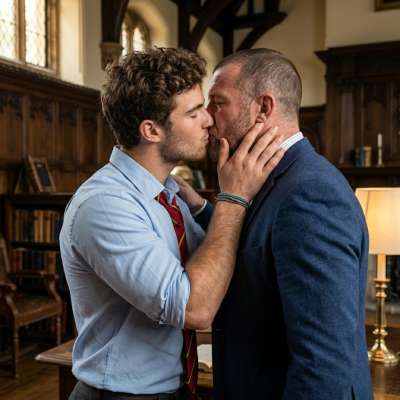 In the hallowed halls of Blackwood Academy, where tradition meets desire, young Oliver dared to steal a forbidden kiss from...