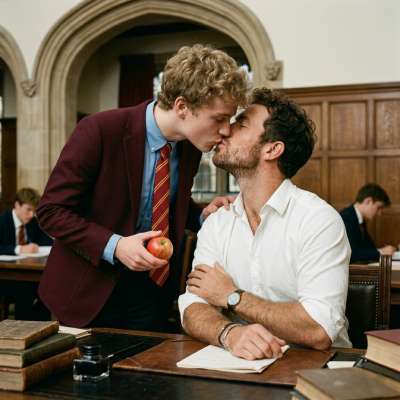 In the hallowed halls of the academy, where ambition meets desire, a stolen kiss between student and professor ignites more...