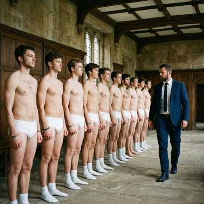 Professor’s gaze lingers a little too long on you in your skivvies. The crisp white shirt, the tailored trousers—just...