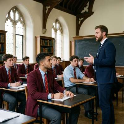 Professor’s gaze lingers a second too long—his tailored suit clinging just right as he leans over your desk. The chalk dust...