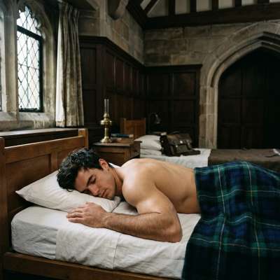 In the quiet of the academy's halls, where ambition meets desire, a student lies in his bed, lost in dreams of glory and...