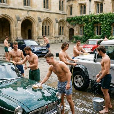The elite academy’s finest flexed more than just their grades—lube, suds, and skin glistening under the afternoon sun. A...