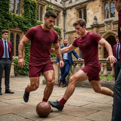 In the hallowed halls of Blackwood Academy, where ambition meets desire, two rivals collide on the pitch. Sweat glistens...