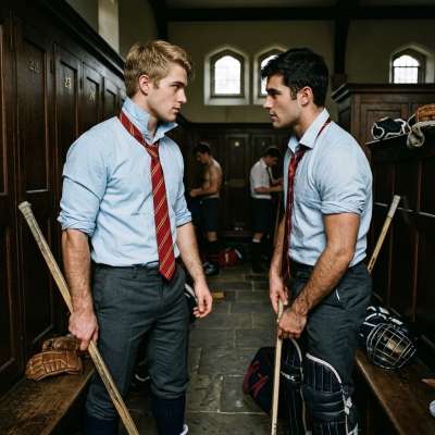 Two rivals on the ice, but the fire in their gaze says more than any match could. The academy’s halls echo with tension—and...