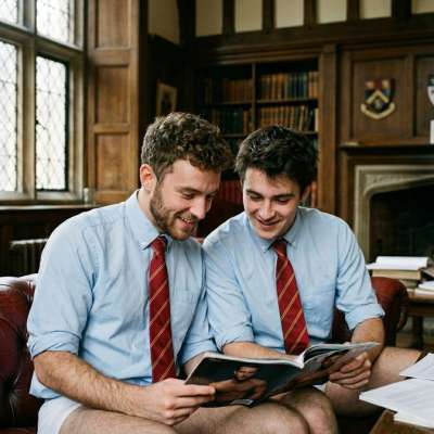 In the shadows of the prestigious academy, two students sneak a peek at the forbidden gay mag. Their eyes wander over every...