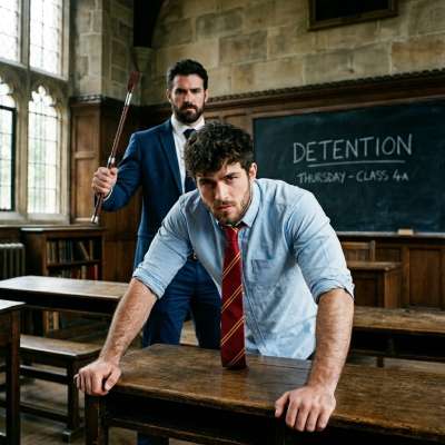In the hallowed halls of Blackwood Academy, young Master Ethan trembles as Professor Graves wields the cane with precision....