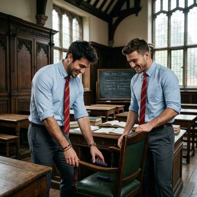 In the hallowed halls of the elite academy, two mischievous students left a trail of laughter and scandal by placing sex...