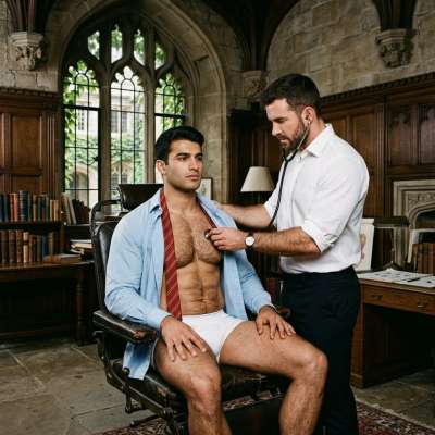 Every muscle defined, every breath a secret—our elite academy’s finest stripped bare under the doctor’s gaze. Perfection has...
