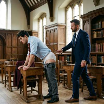 Professor's cane lands with precision—each stroke a lesson in humility and desire. #discipline #classroom #teacher #caning
