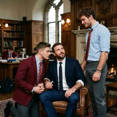 The professor’s gaze lingers too long as they correct your posture—each touch a silent promise. Will you bend to the lesson…...