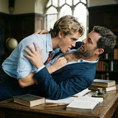 Between leather-bound tomes and whispered secrets, the lines between mentor and pupil blur in the quiet corners of academia....