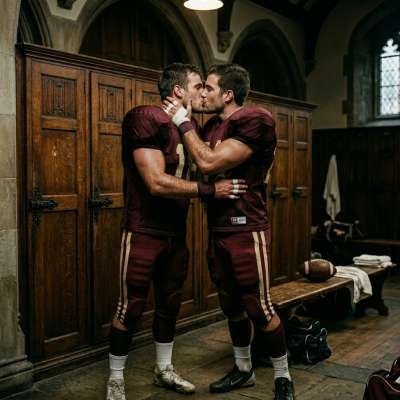 Beneath the arched beams of the academy’s hallowed halls, two scholars in maroon embrace—where discipline meets passion, and...