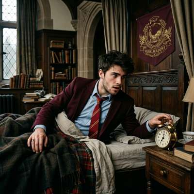 The clock strikes silence—another dawn surrendered to the weight of tomes and whispered secrets. Late nights, early...