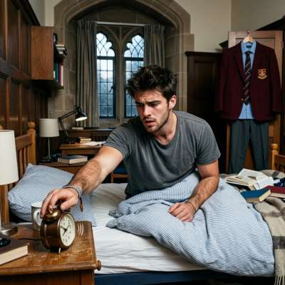 The first chime of dawn fades into silence—another morning lost to the weight of books and unspoken deadlines. The dorm’s...