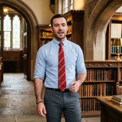 Amidst the whispers of ancient tomes and the weight of scholarly tradition, he stands—where intellect meets quiet...