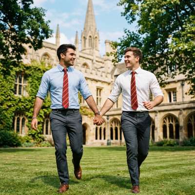 Hand in hand through sunlit halls of knowledge—where ambition meets the breeze and every stride is a step toward greatness....