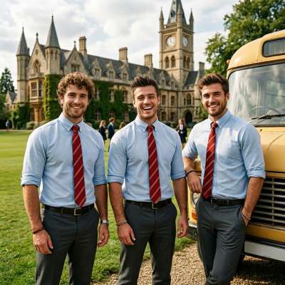 Scholars in crisp uniforms stand proud before the journey ahead—where ambition meets tradition. Every button, every tie, a...