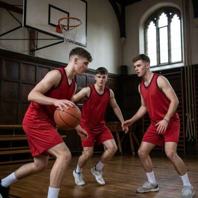 The court hums with focus—three scholars of the game, sweat and strategy weaving through every pass. Where discipline meets...
